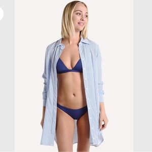 Maaji Full of Dreams Long Stripe Beach Shirt Coverup Medium M